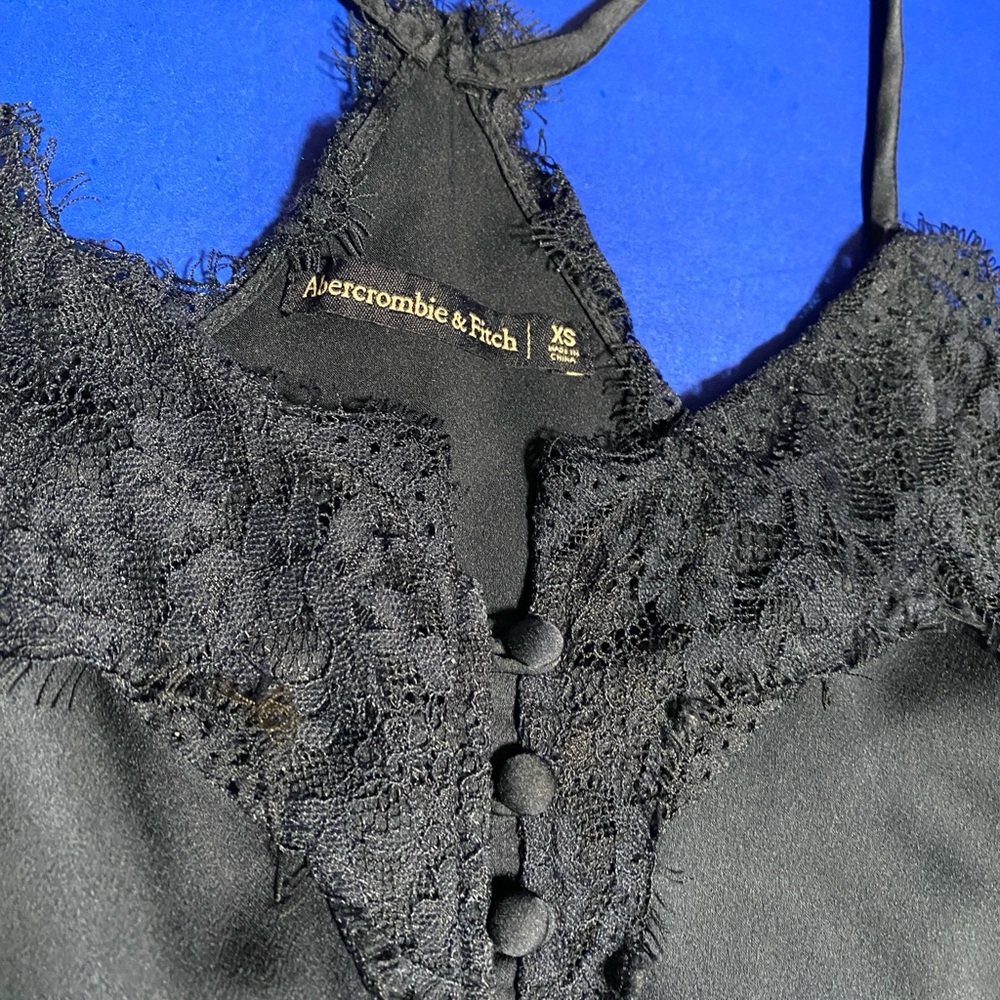 Abercrombie & Fitch NWOT Dark Navy Lace Racerback Cami Adjustable Straps Size XS